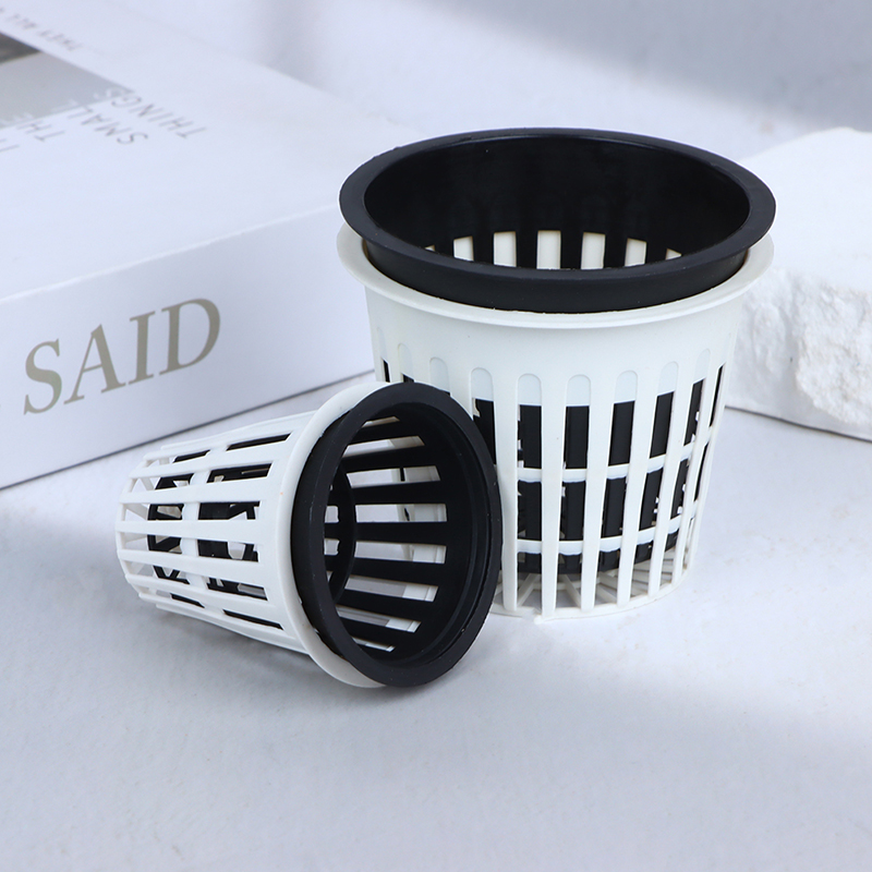 Net Pot 3 Inch - Preto branco cesta hidropônica 10 pçs